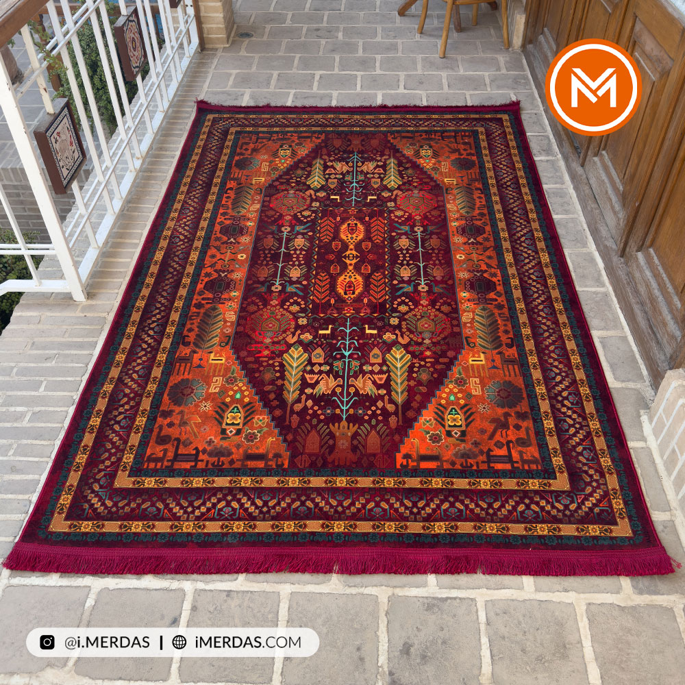 فرش کهنه نما کد AAJ1016 زمینه تمام رنگ