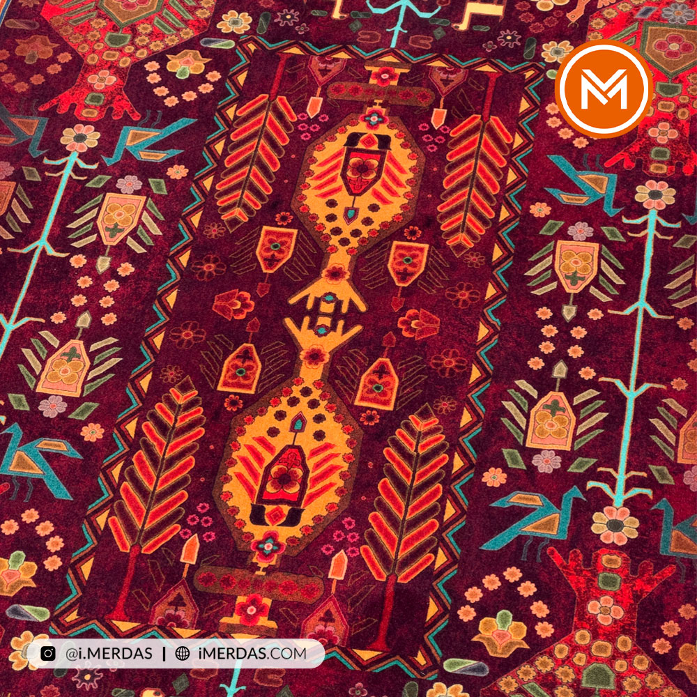 فرش کهنه نما کد AAJ1016 زمینه تمام رنگ