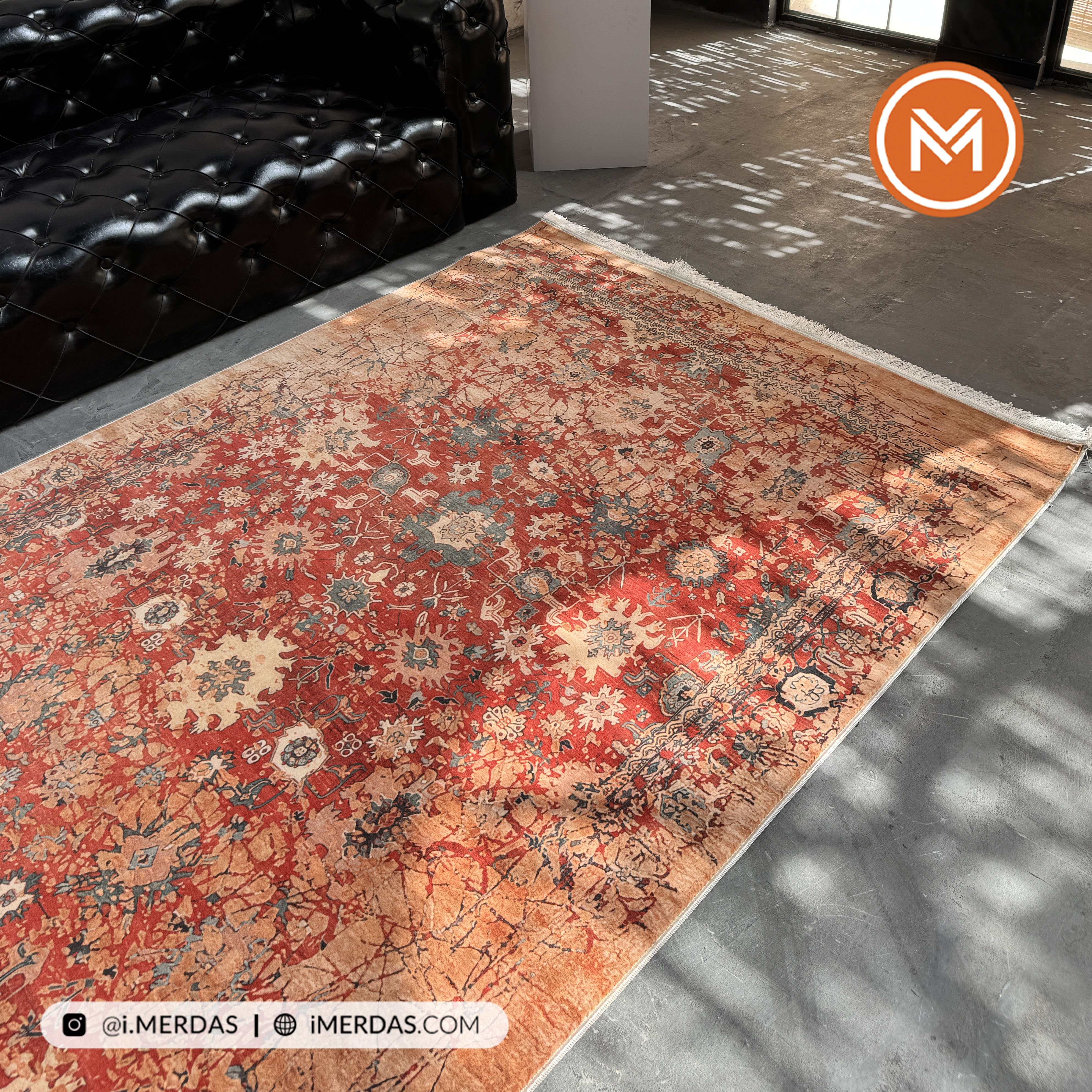 فرش کهنه نما کد N1041 زمینه تمام رنگ