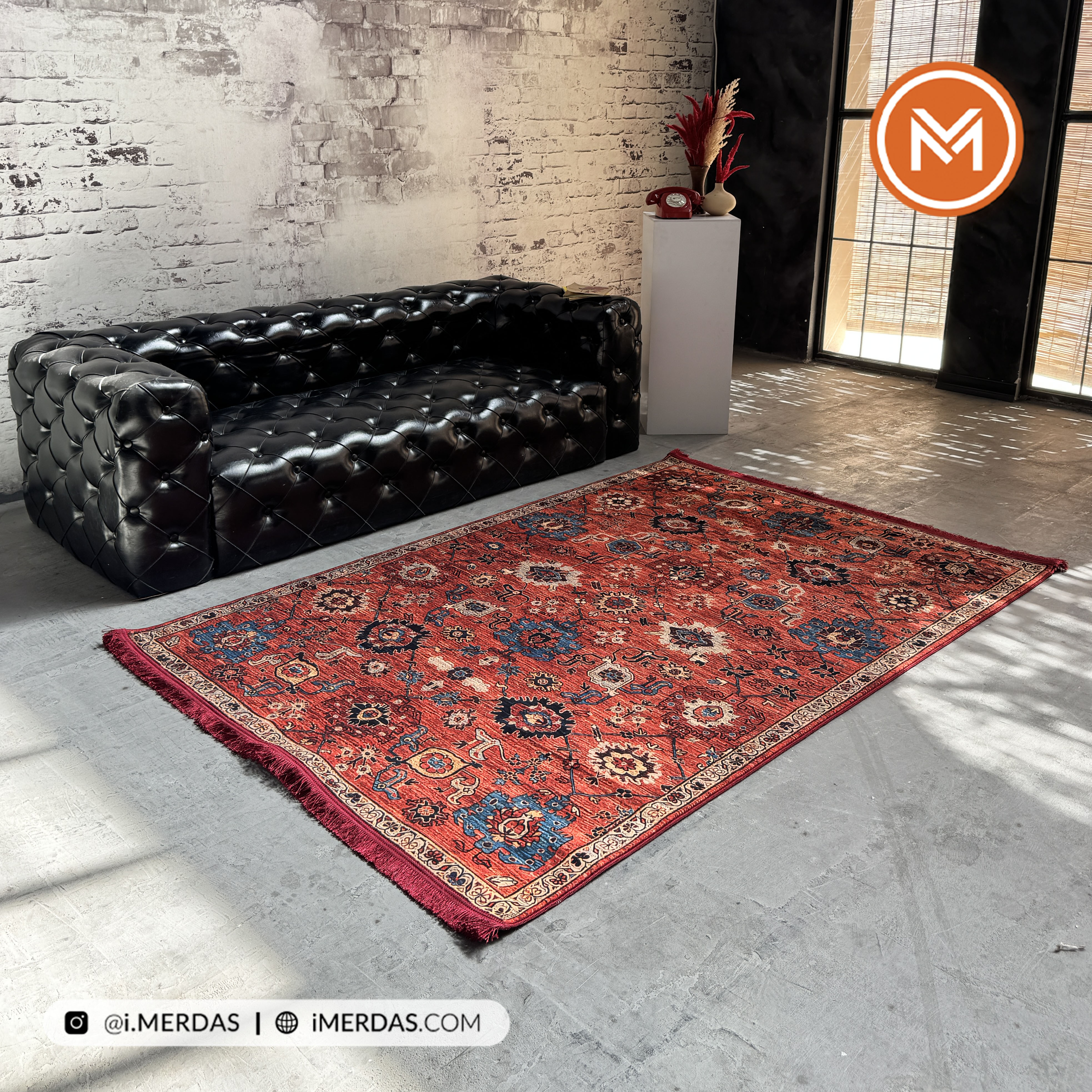 فرش کهنه نما کد N1120 زمینه تمام رنگ