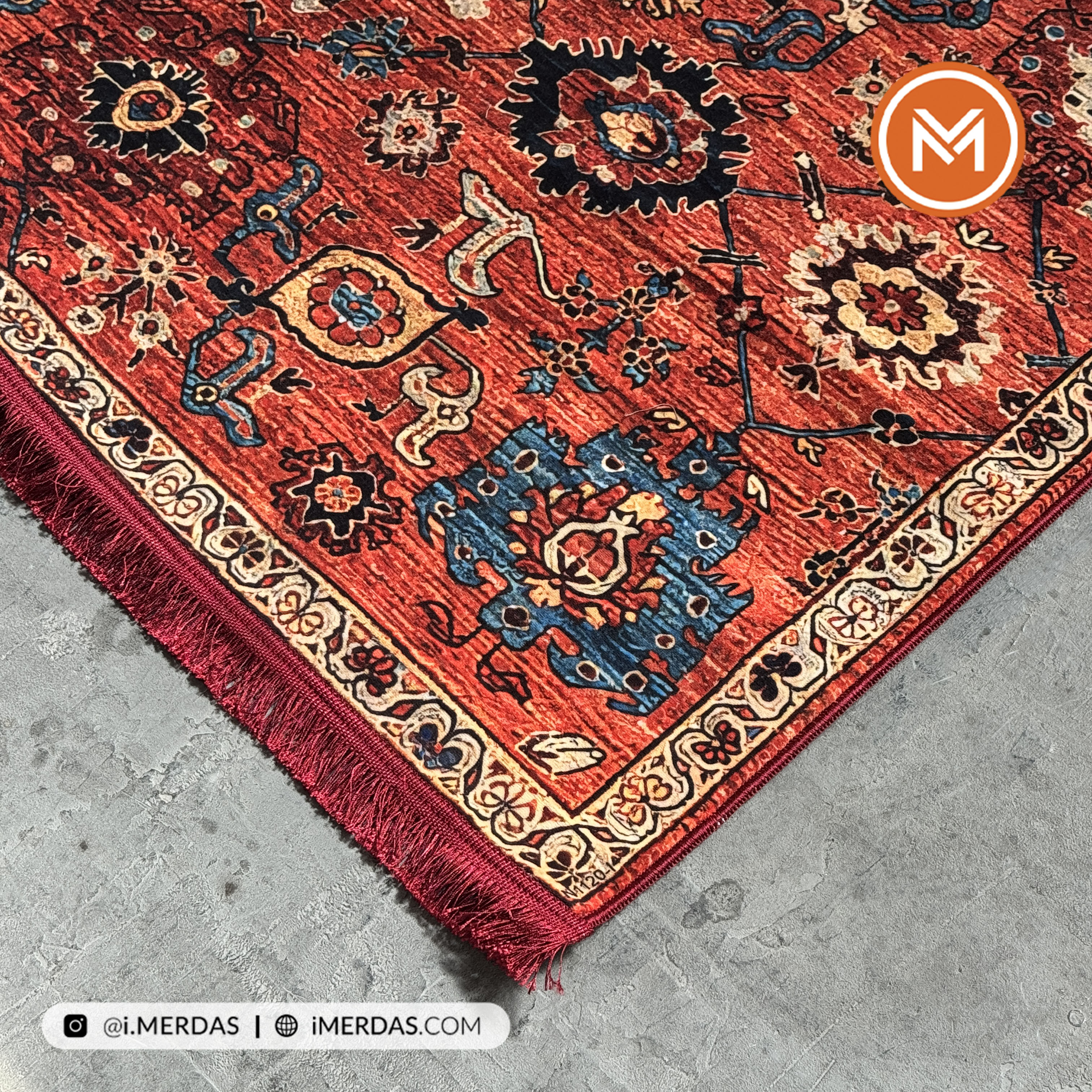 فرش کهنه نما کد N1120 زمینه تمام رنگ