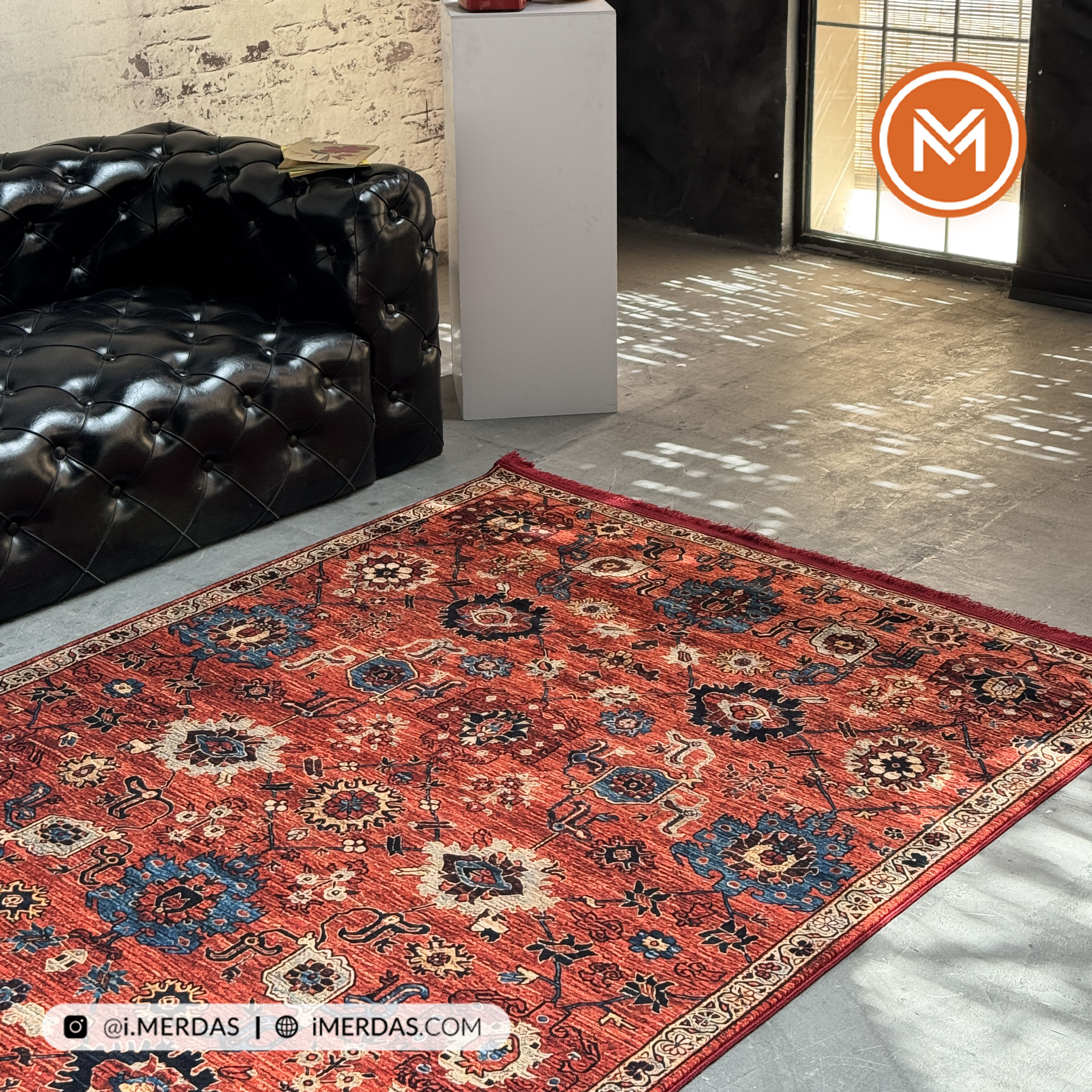 فرش کهنه نما کد N1120 زمینه تمام رنگ