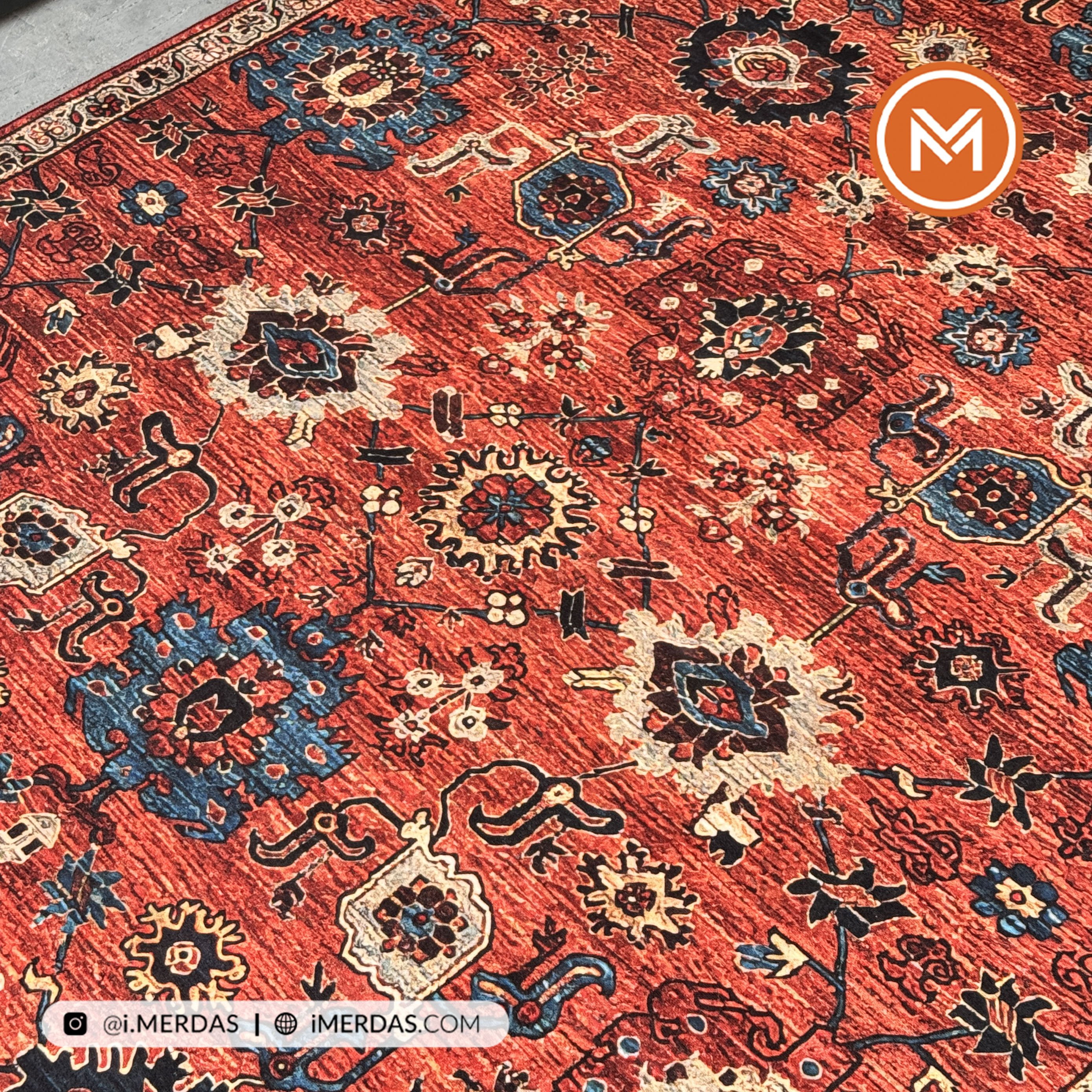 فرش کهنه نما کد N1120 زمینه تمام رنگ