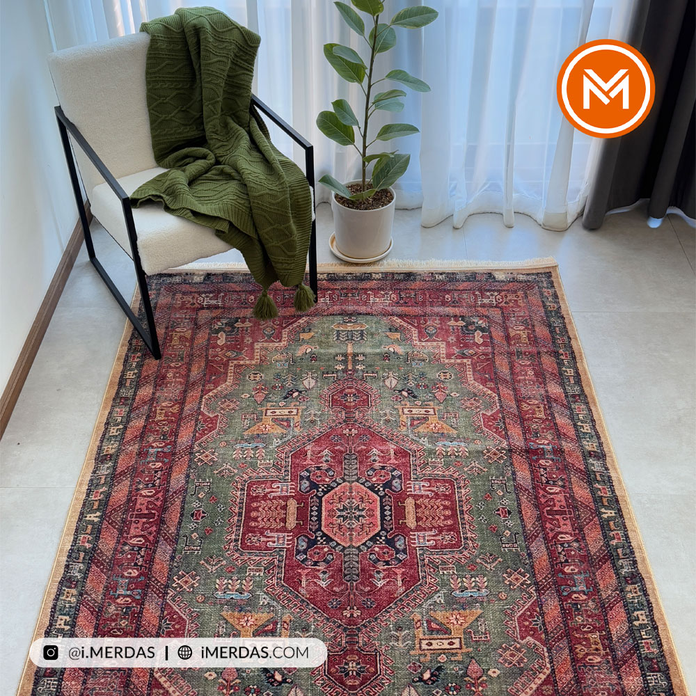 فرش کهنه نما کد N1003 زمینه تمام رنگ