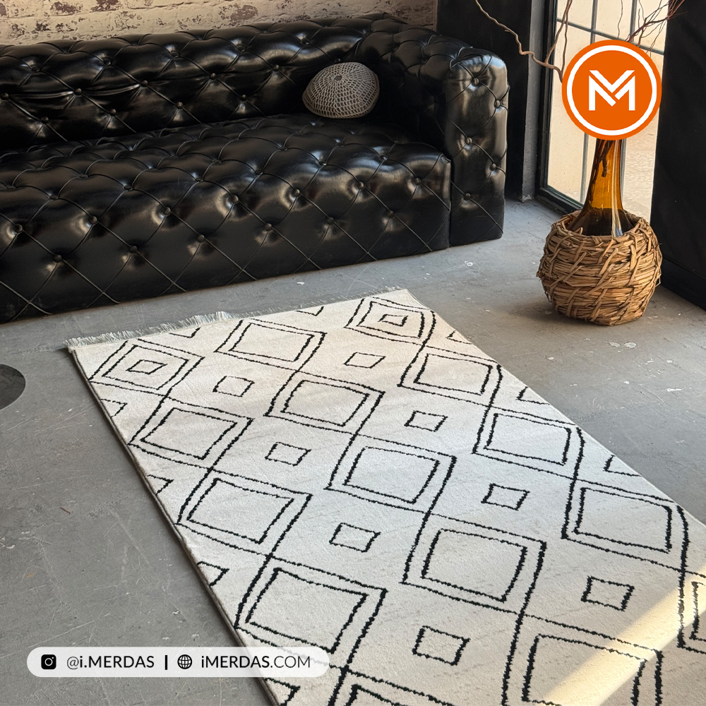 فرش کناره کد 41277 زمینه کرم