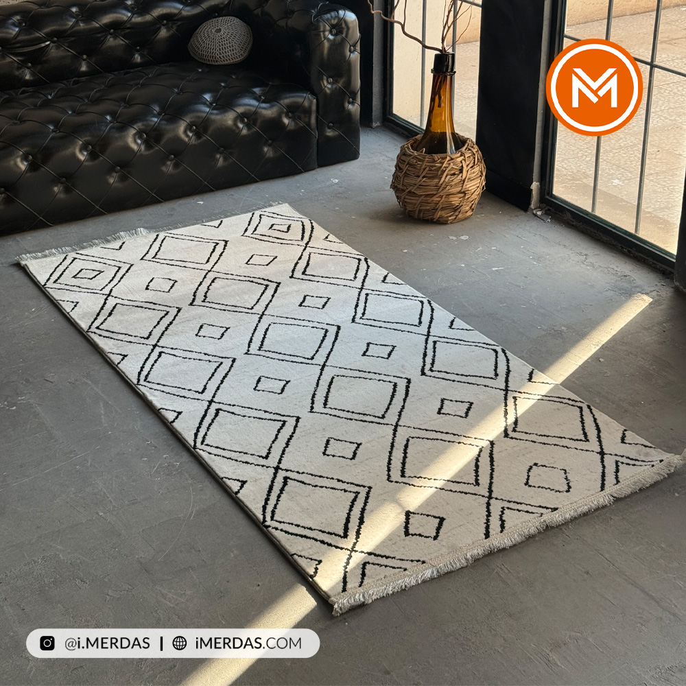 فرش کناره کد 41277 زمینه کرم