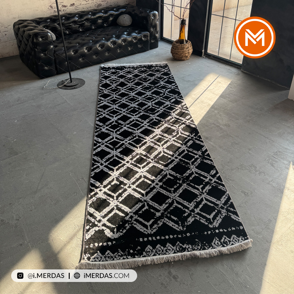 فرش کناره کد 41304 زمینه مشکی