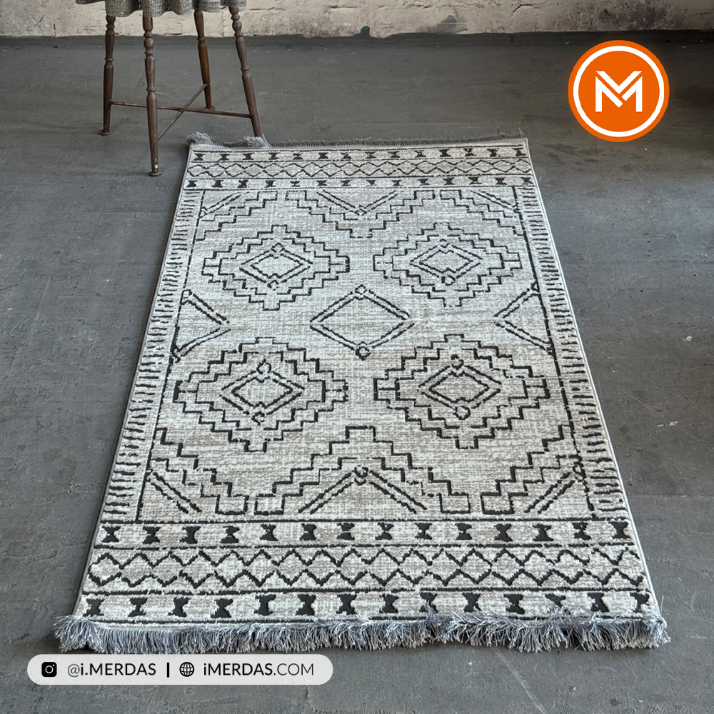 فرش کناره کد 41318 زمینه کرم