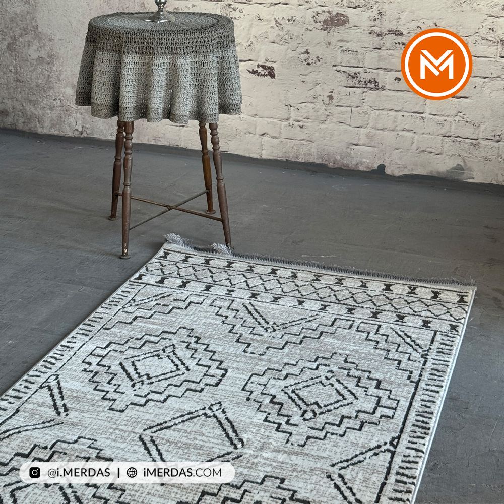 فرش کناره کد 41318 زمینه کرم