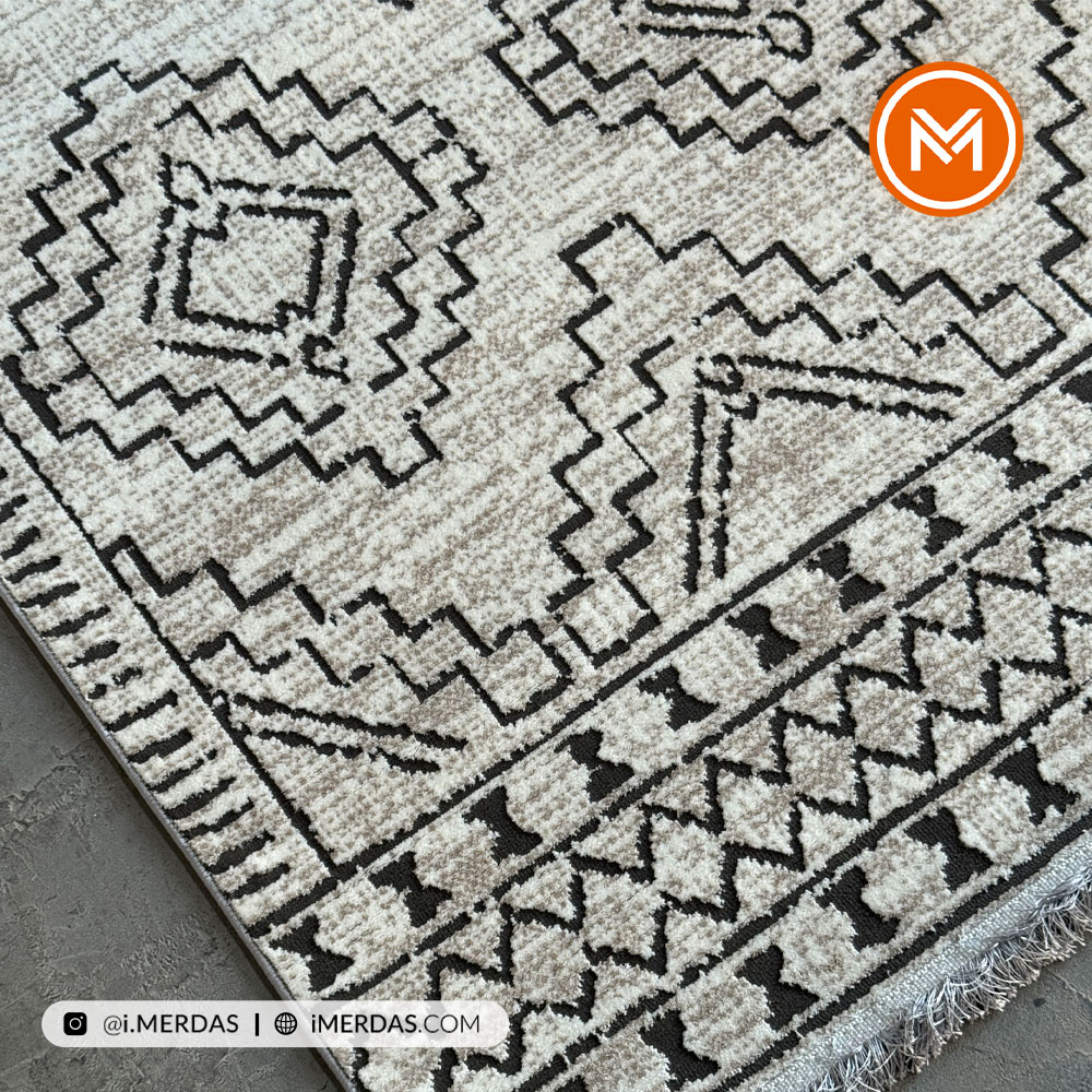 فرش کناره کد 41318 زمینه کرم