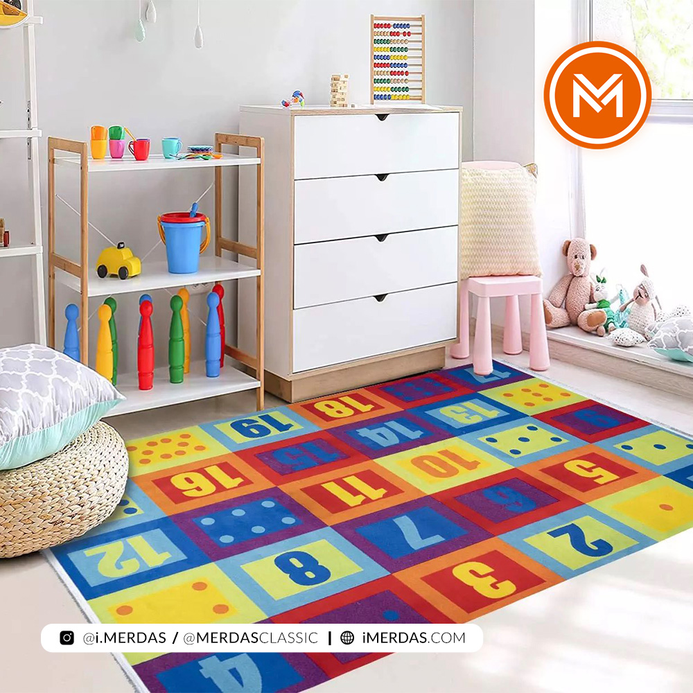 فرش کودک کد 100255 زمینه تمام رنگ
