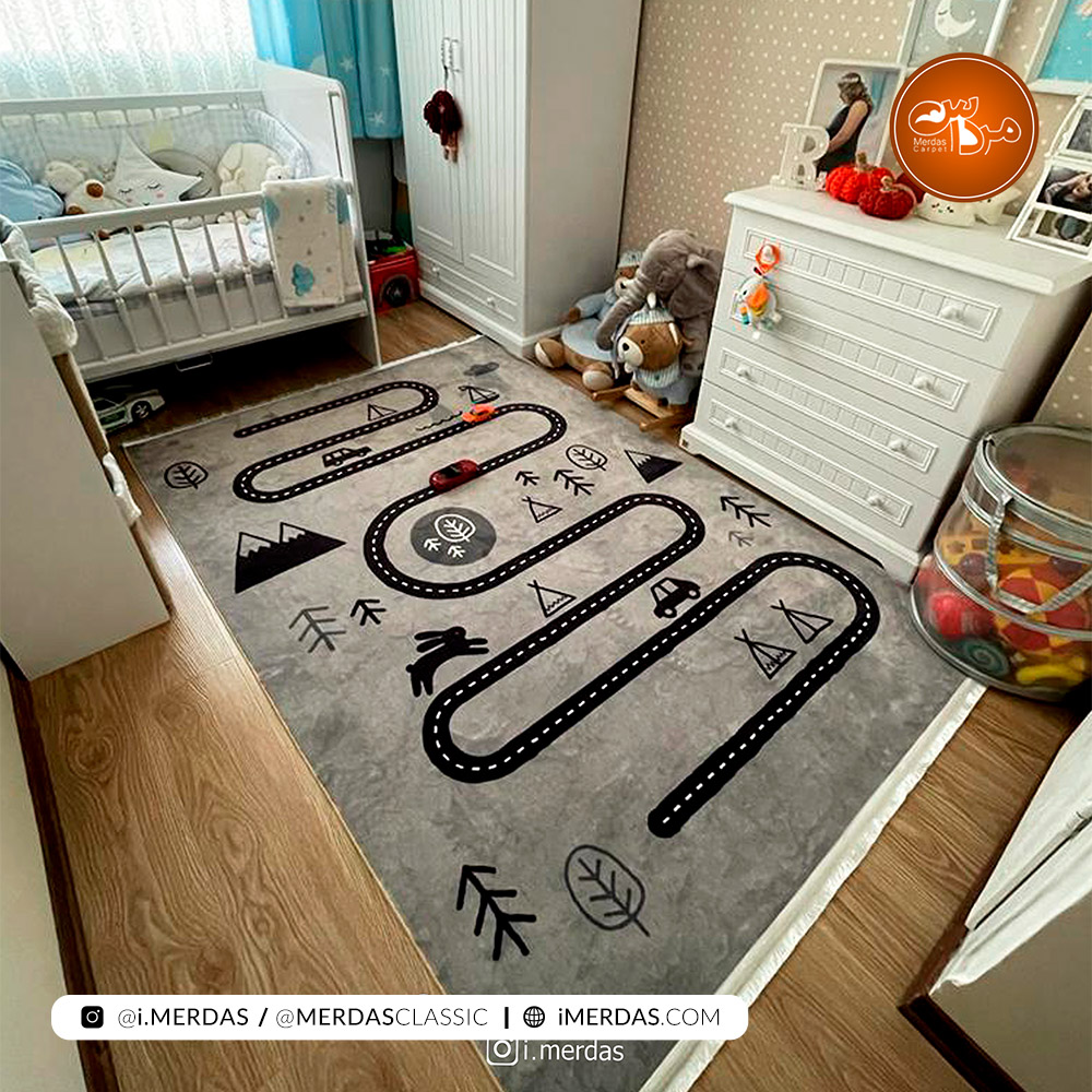 فرش کودک کد 15150 زمینه تمام رنگ
