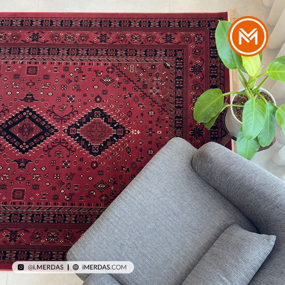 فرش گبه کد 4748 زمینه لاکی