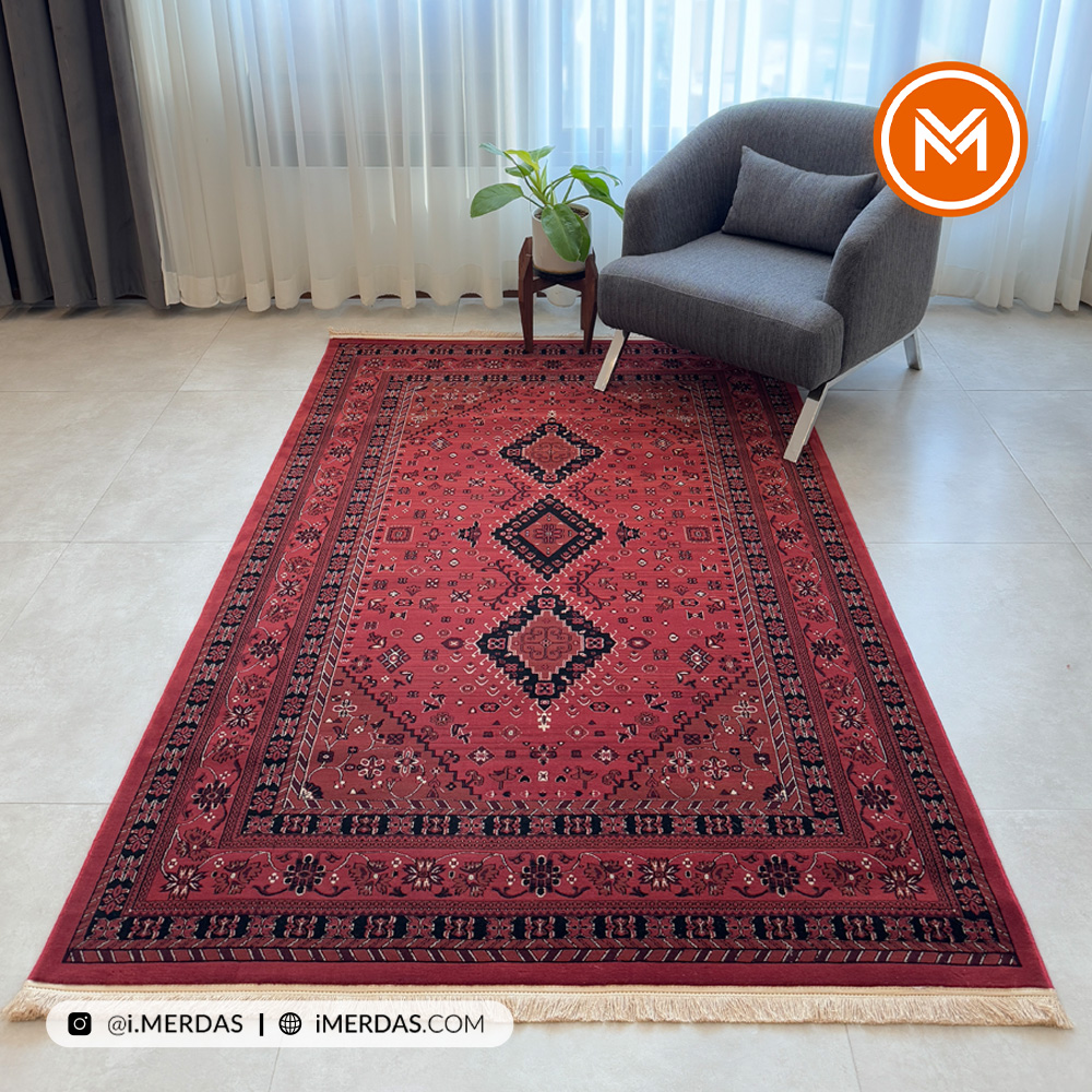 فرش گبه کد 4748 زمینه لاکی